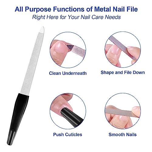 HomeyEra Metal Nail Files 6-Pack, 6 Inch Stainless Steel Fingernail Files
