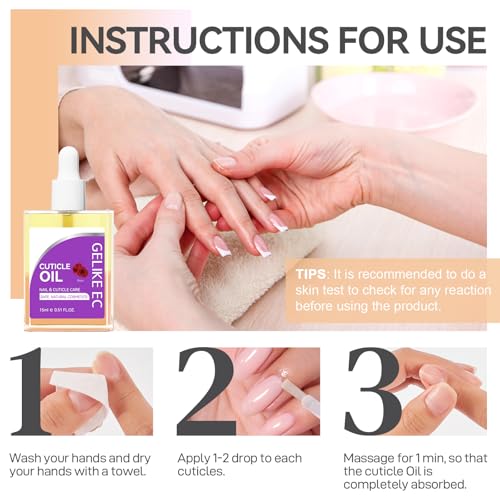 Gelike EC Nail Cuticle Oil with Jojoba and Vitamin E for Damaged Nails