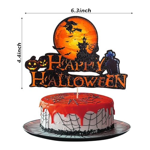 VEYLIN 21Pcs Halloween Cupcake Toppers Castle Ghost Cake Decorations