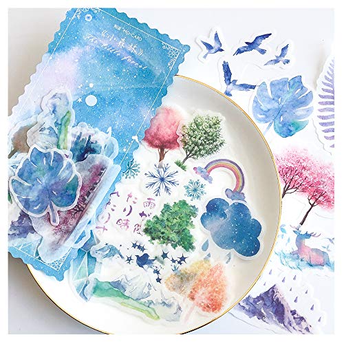 Alideco 60Pcs Forest Cloud Decorative Stickers Set for Journaling and DIY Crafts