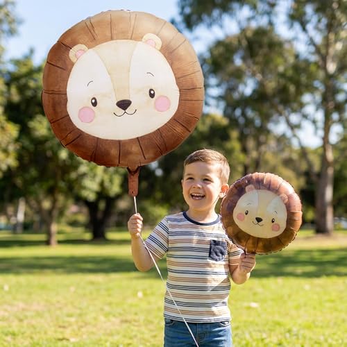 6 Pcs Small Animal Foil Balloons - Jungle Safari Birthday Party Decor