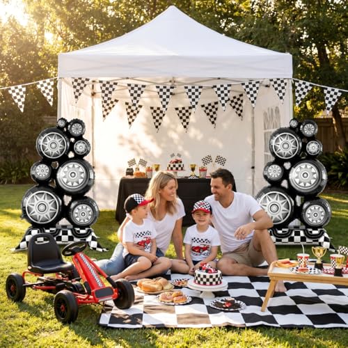 3.5FT Tire Balloon - Self Standing Race Car Birthday Decor (1 PCS)