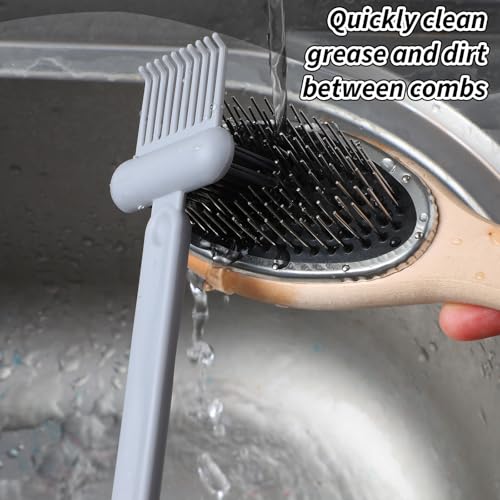 Yuanchu 2-in-1 Hair Brush Cleaner Tool - Dual-Sided Grey Comb