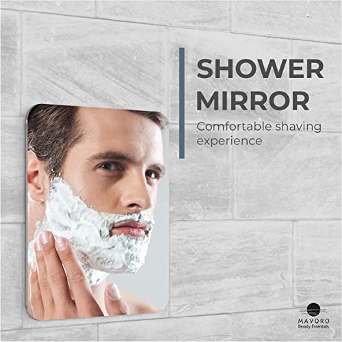 Mavoro 7x9 Shower Mirror - Acrylic, Anti-Fog, Peel & Stick, 1-Pack