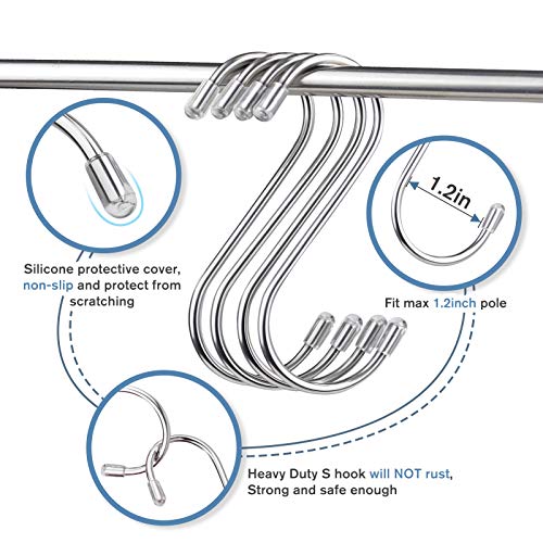 Heavy Duty S Hooks - 20 Pack Metal S Shaped Hooks for Organizing