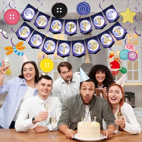 Colorful Button Eyes Birthday Party Decorations Set