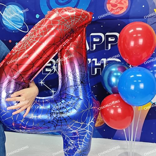 40 Inch Red and Blue Number 1 Balloon for Birthday Parties