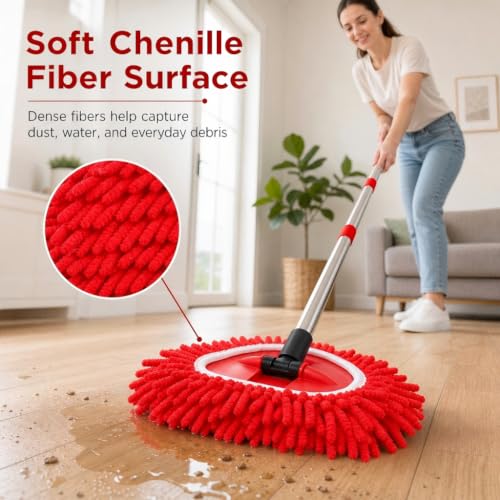 O-Cedar EasyWring Mop Replacement Heads - 3 Pack Chenille Microfiber