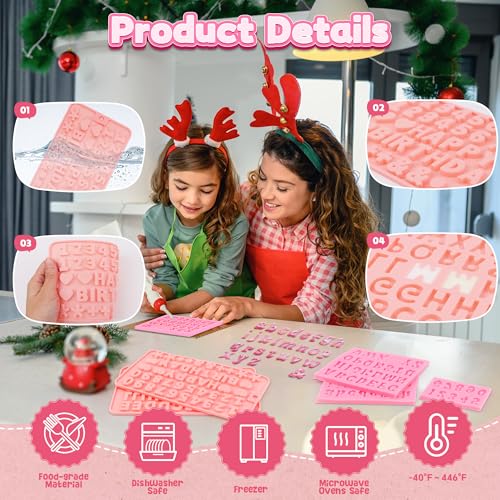 6PCS Silicone Chocolate Molds Set - Letters & Numbers for Baking