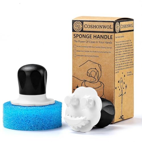 Ergonomic Sponge Handle for Scrub Daddy Sponges - 2 Pack Palm Scrubber