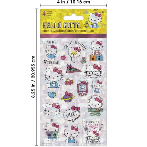 Sanrio Hello Kitty BTS Sticker Set - 4 Sheets of Decorative Decals for Kids & Collectors