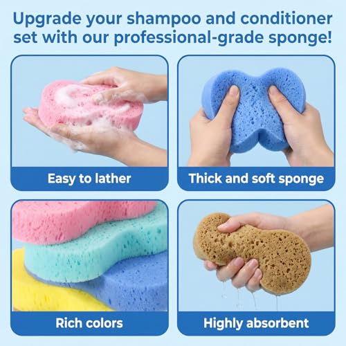 5 Pack Large Car Wash Sponges - Extra Thick & Gentle Cleaning