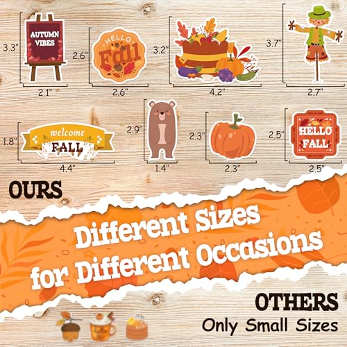 150 Fall Vinyl Stickers Pack - Waterproof Autumn Designs for Kids & Adults