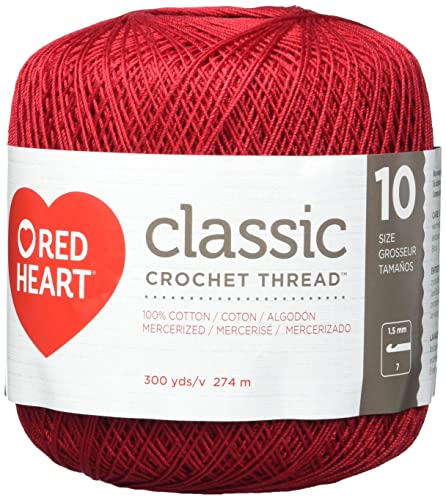 Red Heart Classic Crochet Thread Size 10 - Victory Red, 350yd
