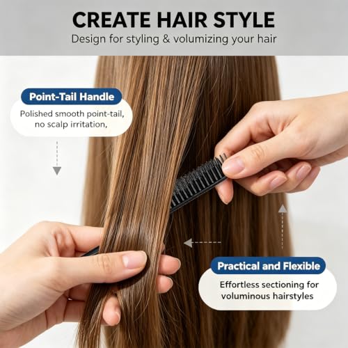 3 Row Hair Comb Set for Natural Curly Hair Styling and Detangling 4PCS