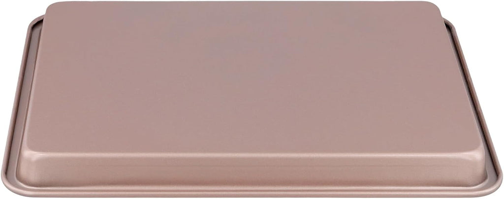 Sheutsan Gold Baking Sheet Pan - 4 Pack Carbon Steel Oven Trays, 13 x 9 x 1 Inch for Cookies & Roasting