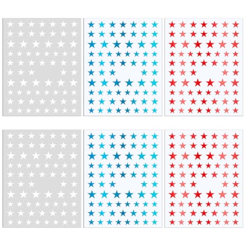 Patriotic Star Nail Stickers Red White And Blue Decals 6 Sheets