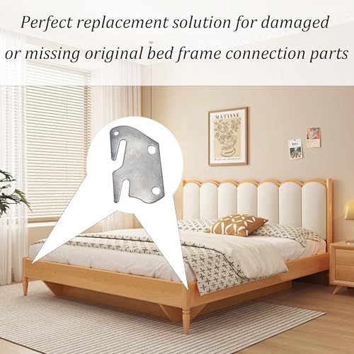 4PCS Heavy Duty Bed Rail Hook Plates for Wooden Furniture