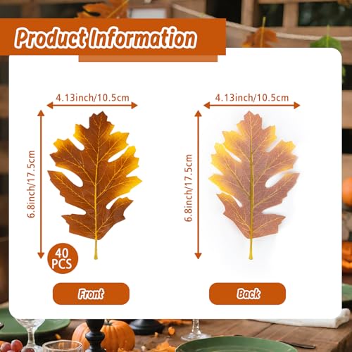 40PCS Artificial Fall Maple Leaves - Vibrant Thanksgiving Decor