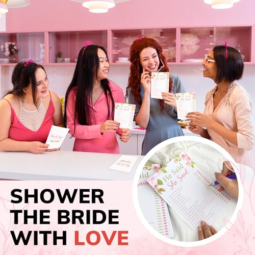 He Said She Said Bridal Shower Game - 50 Double-Sided Cards