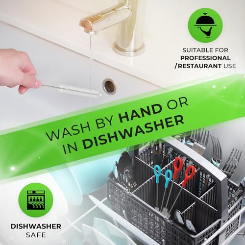 Buenalife Heavy Duty Cleaning Brushes Set - Extra Long Straw Cleaners for Sippy Cups & Water Bottles
