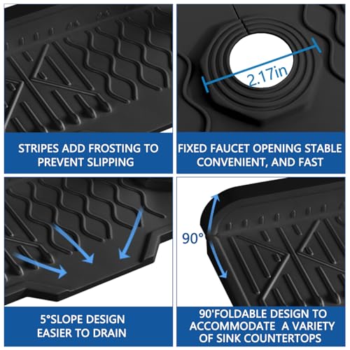 17" x 6" Silicone Sink Splash Guard for Kitchen & Bathroom