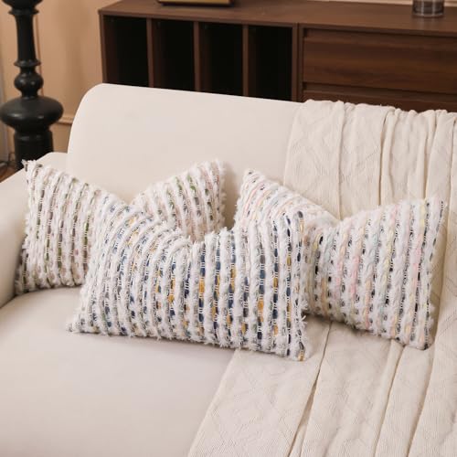 Boho Lumbar Pillow Cover 12x20 Inch - Farmhouse Decorative Couch Pillow
