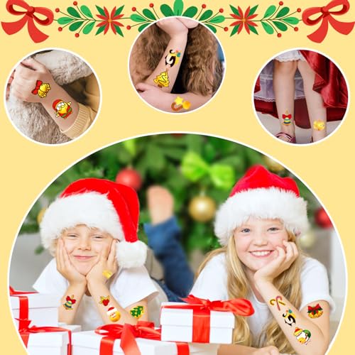 Partywind Metallic Glitter Christmas Temporary Tattoos - 204 Styles