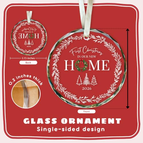 New Home Ornament 2026 - First Christmas Glass Decoration