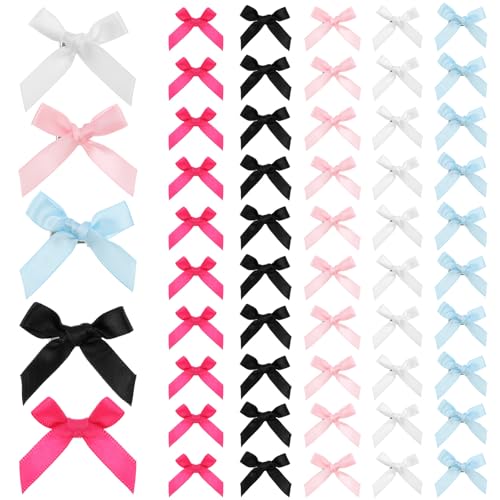 50-Piece Mini Hair Bow Clips Small Ribbon Hair Barrettes for Women and Girls