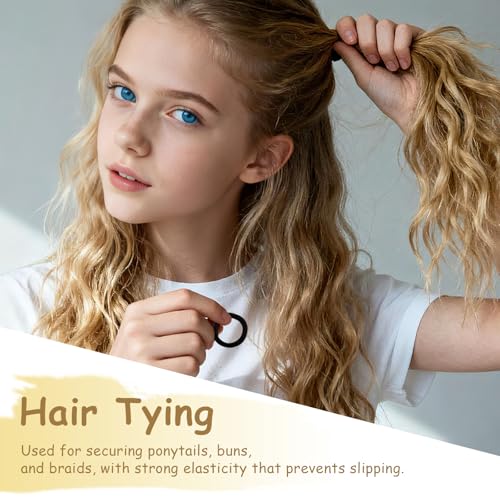 100PCS Seamless Cotton Hair Ties & Ponytail Holders, No-Damage Elastic Bands