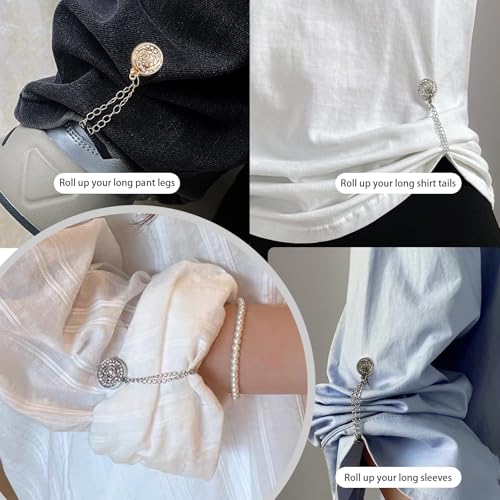 Black-Swirl Magnetic Clips Chain 2-Pack for Hijab & Pant Hem