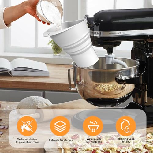 KitchenAid Flour Funnel - Silicone Baking Accessory for Tilt Head Mixers