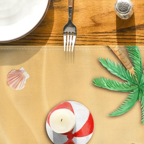 Nautical Beach Table Runner Coastal Summer Seaside Decor 13x72 Inch