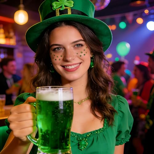 St. Patrick’s Day Shamrock Glitter Freckle Temporary Tattoos 6 Sheets