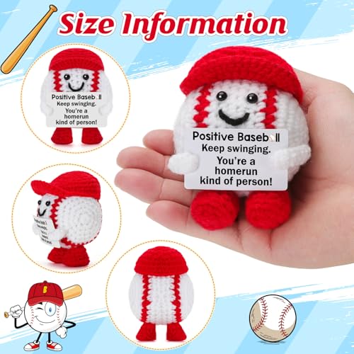 Handmade Crochet Baseball Gift with Inspirational Message for Teen Boys