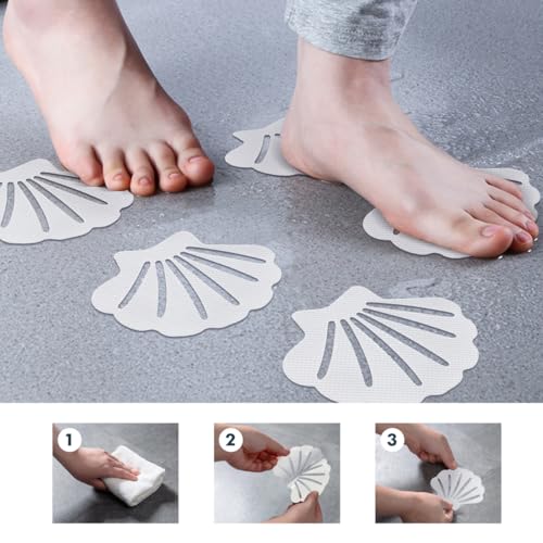 12PCS Non-Slip Seashell Bathtub Stickers for Safety