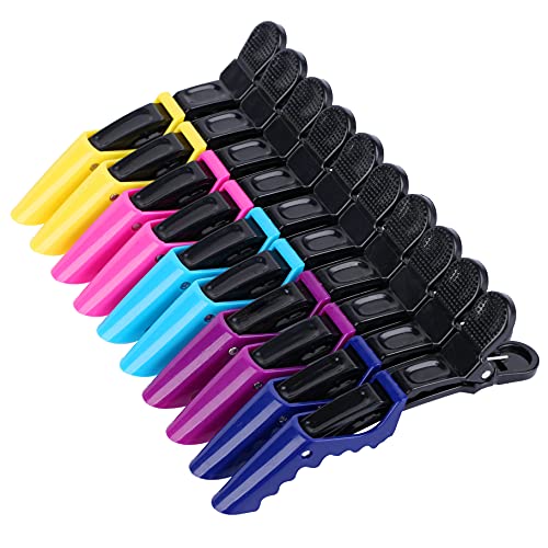 Professional Hair Styling Alligator Clips - Double-Hinged Wide Teeth Sectioning Hair Clips 10 Pack