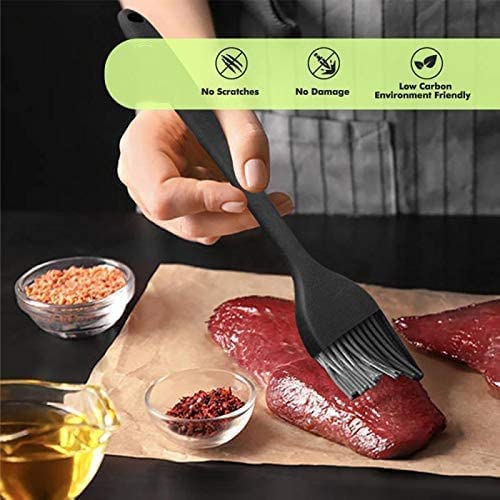 SURDOCA Silicone Basting Brush Set - 2 Heat Resistant Brushes for BBQ & Baking