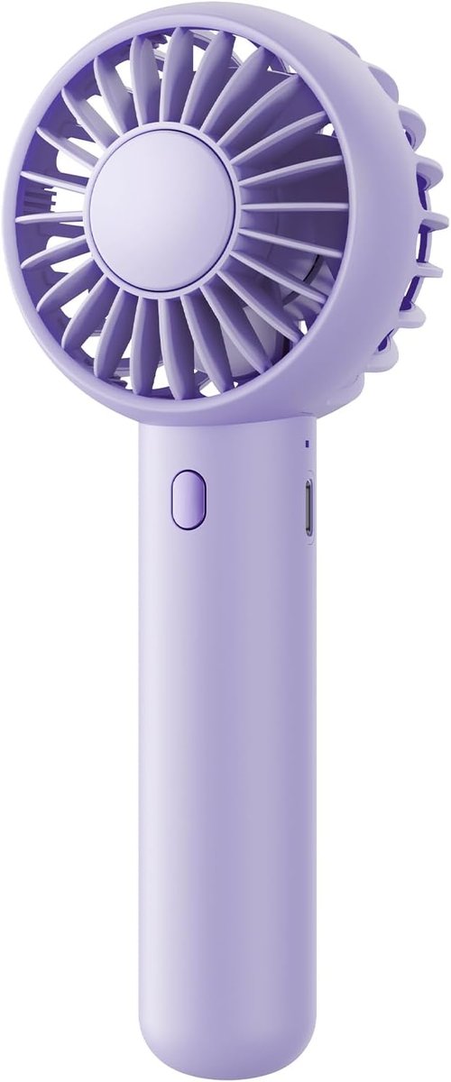 Gaiatop Mini Portable Fan - Lightweight USB Rechargeable Handheld & Desktop Fan | Cute Purple Design