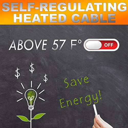 Dr Infrared Heater DR-9RC1018 Heating Cables for Pipes and Roof De-Icing, Self-Regulating with Built-in Thermostat, 120V,12W/ft, 216W, 18FT