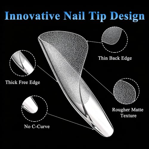 Medium Almond Soft Gel Nail Tips 300pcs Pre-Shaped Full Cover
