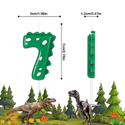 TOYMIS Dinosaur Number 7 Birthday Candle 2.8 Inch Cake Topper for Kids Party