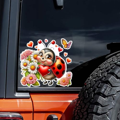 Cute Cartoon Ladybug Car Stickers - 2pcs Vinyl Decals for Cars & Walls