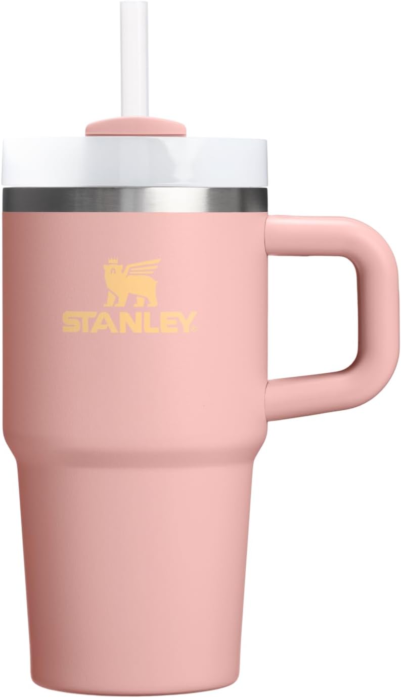 STANLEY Quencher H2.0 Tumbler - Insulated 20 oz Stainless Steel Cup with Handle & Straw | Peach Rose