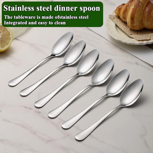 Berglander Stainless Steel Dinner Spoons Set 12pcs 7.36" Silverware Kitchen & Restaurant