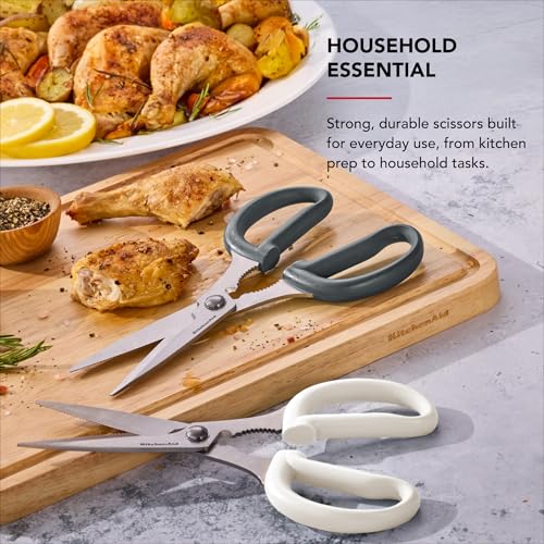 KitchenAid Gray 2-Pack Multipurpose Kitchen Shears with Nutcracker & Bottle Opener