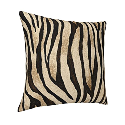 Tiger Print Throw Pillow Cover - Black & Gold 18x18 Inch