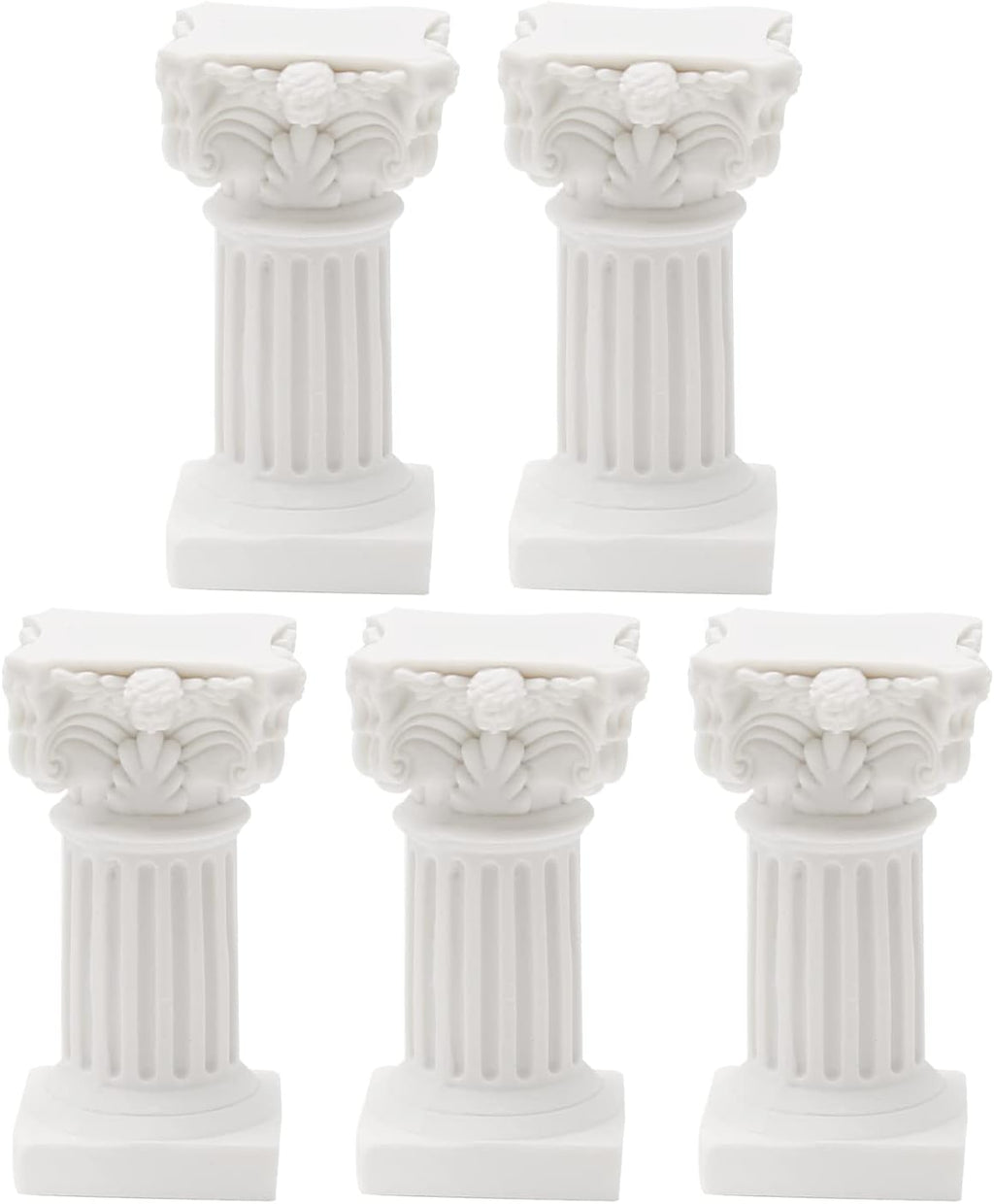 Saihisday Mini Roman Pillar Greek Columns - 5Pcs Christmas Decorations | Resin Statues for Wedding Table, 1.18" x 1.18" x 2.56" (White)