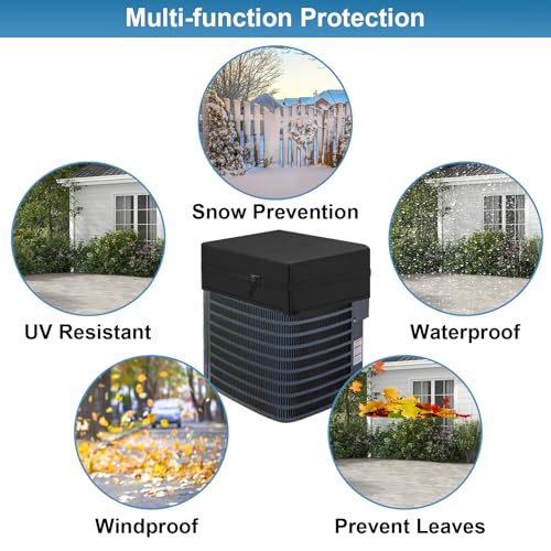 Heavy Duty AC Unit Cover 36x36 Inch - Waterproof Protection with Straps & Bag